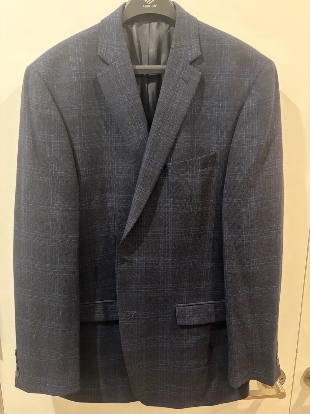 Calvin Klein Dark Navy Windowpane Sport Coat